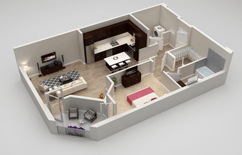 Dolphy 1 bed 1 bath at Highland Row Apartments, Memphis